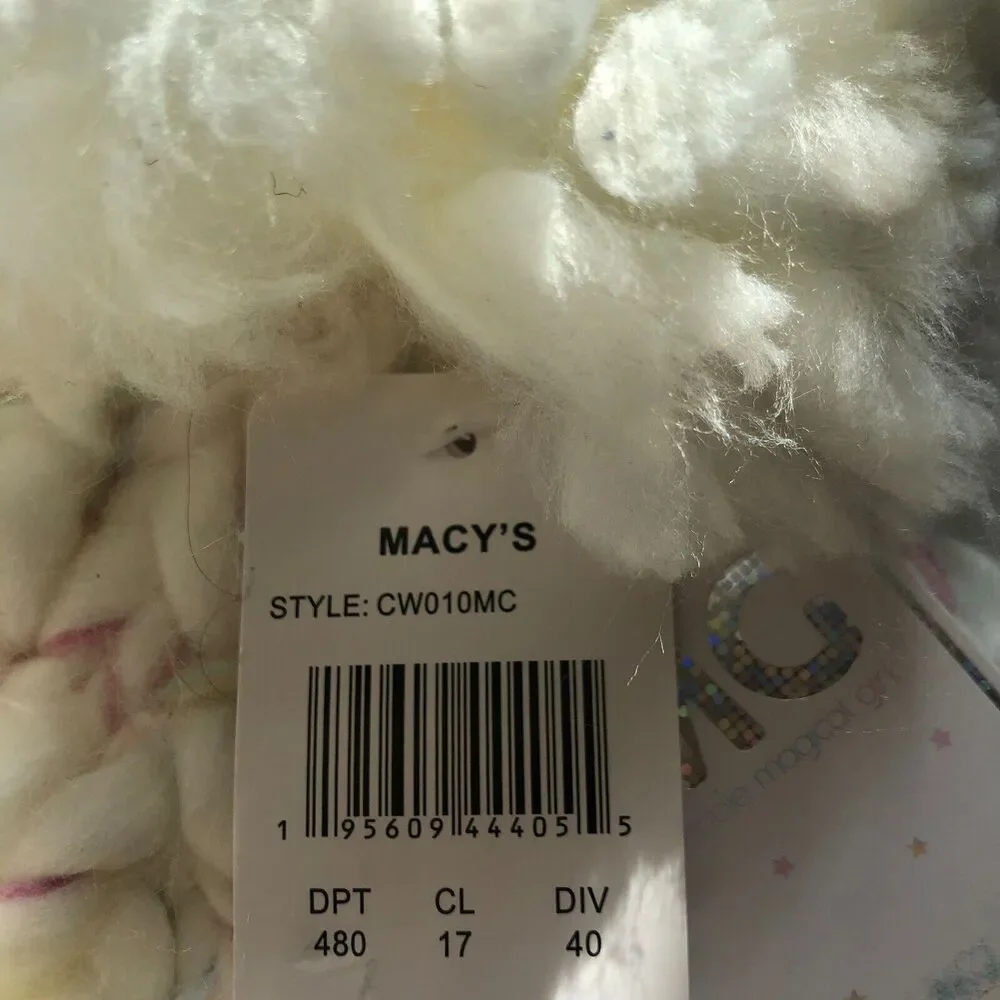 IMG Accessory Group Girls Cream Pastel Confetti Knit Beanie Pom Hat Gloves Set‎